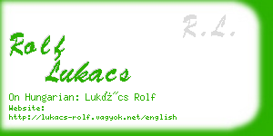 rolf lukacs business card